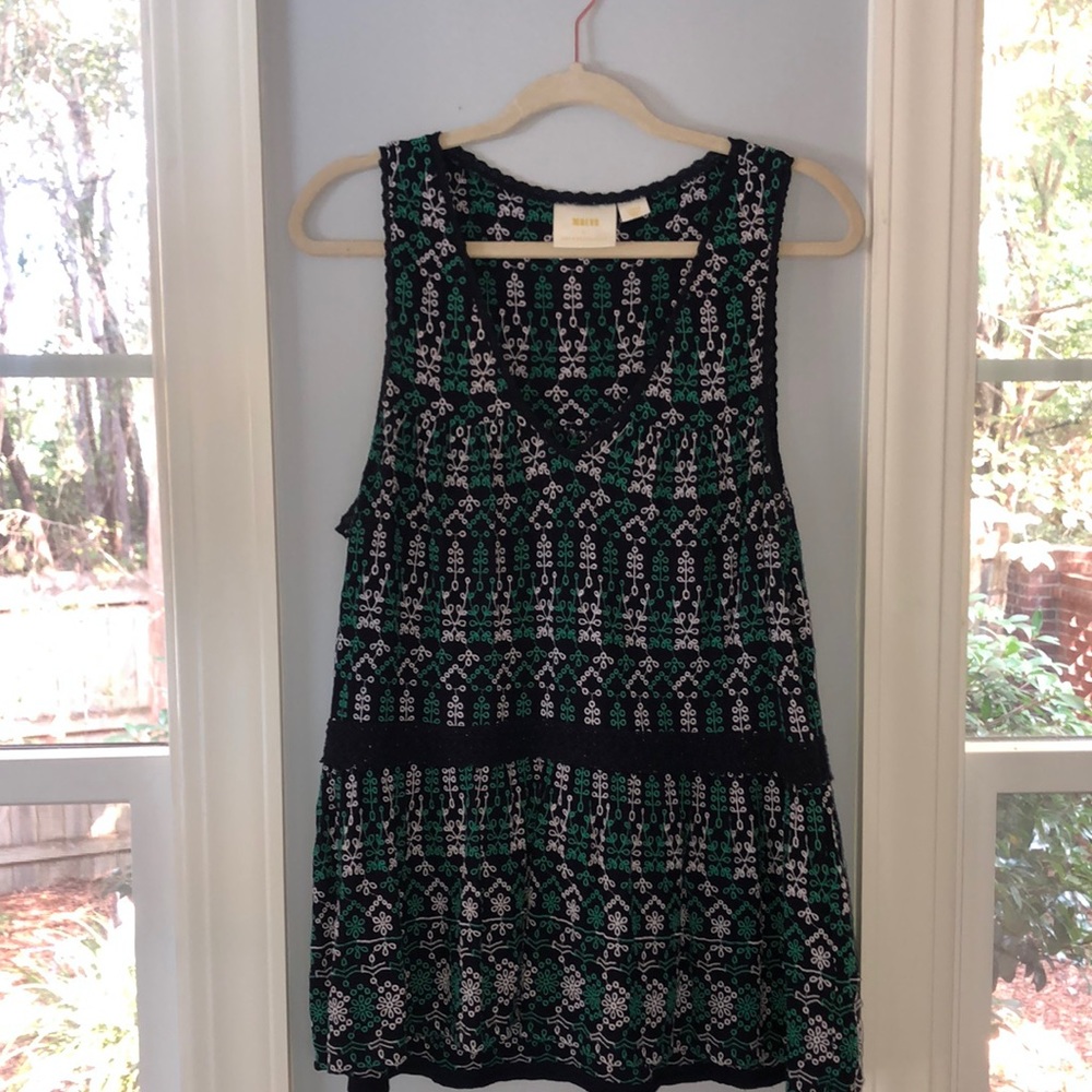 Maeve X Anthropologie sz L embroidered peplum top! - Picture 3 of 7
